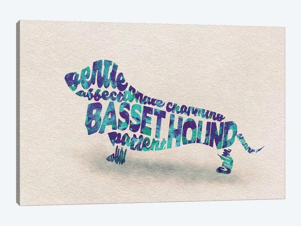 Basset Hound by Ayse Deniz Akerman 1-piece Canvas Print