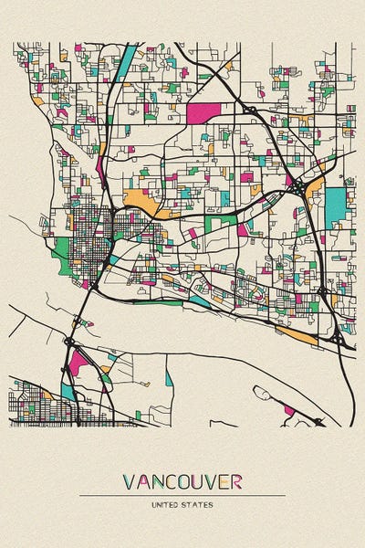 Washington: Vancouver, Washington Map by Ayse Deniz Akerman