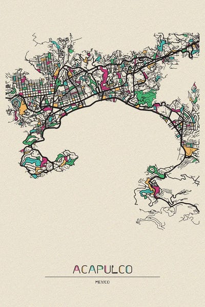 Mexico: Acapulco, Mexico Map by Ayse Deniz Akerman