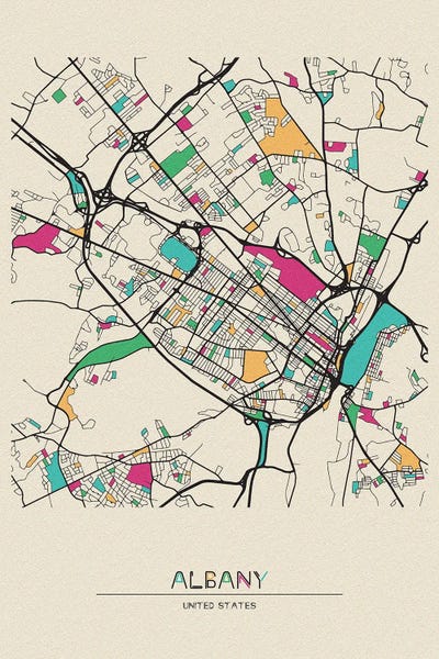 Albany: Albany, New York Map by Ayse Deniz Akerman