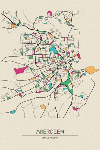Aberdeen: Aberdeen, United Kingdom Map by Ayse Deniz Akerman