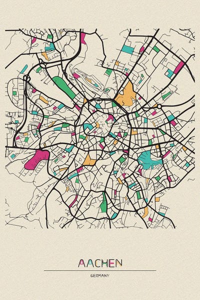 Ayse Deniz Akerman: Aachen, Germany Map by Ayse Deniz Akerman