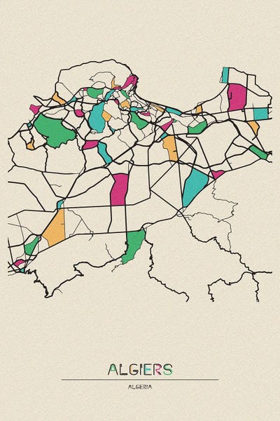 Algeria: Algiers, Algeria Map by Ayse Deniz Akerman