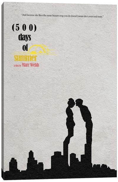 500 Days Of Summer Canvas Art Print - Romance Movie Art