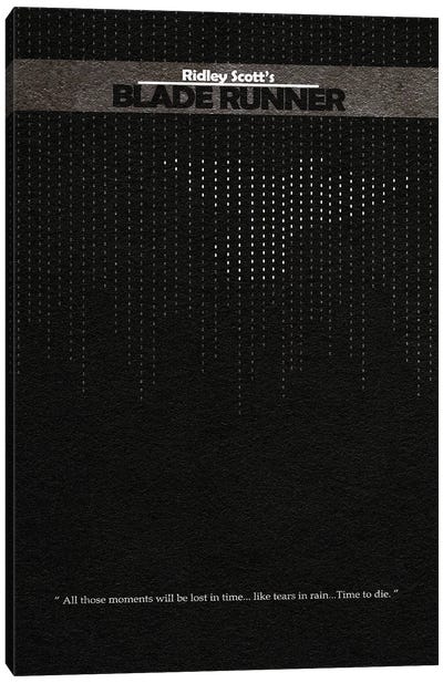 Blade Runner Canvas Art Print - Black & White Minimalist Décor
