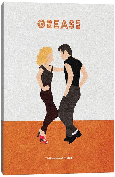 Grease Canvas Art Print - Romance Movie Art