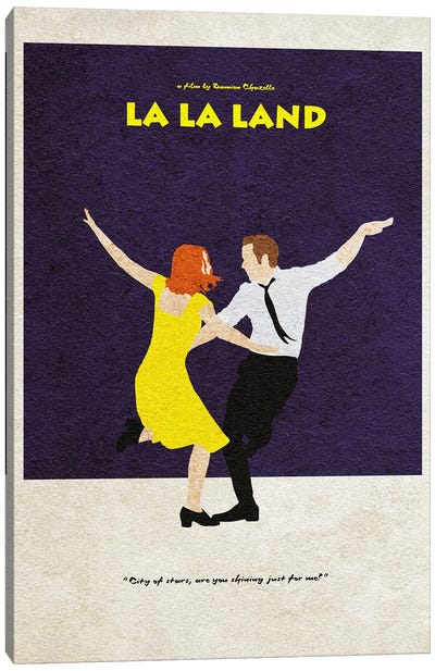 La La Land Canvas Art Print - Typographic Celebrities