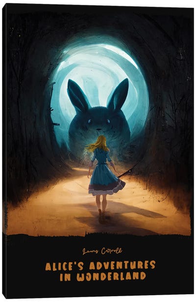 Alice's Adventures In Wonderland Canvas Art Print - Animal Typography