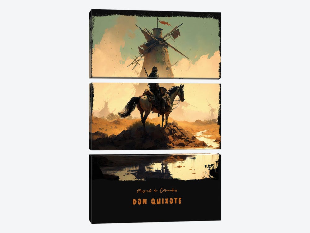 Don Quixote by Ayse Deniz Akerman 3-piece Canvas Artwork
