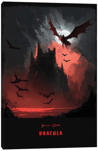 Dracula Canvas Art Print - Bat Art