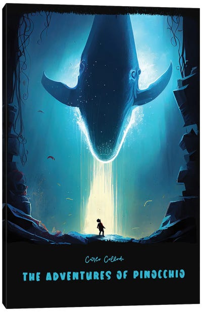 The Adventures Of Pinocchio Canvas Art Print - Whale Art