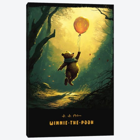 Winnie The Pooh Canvas Print #ADA869} by Ayse Deniz Akerman Canvas Art Print