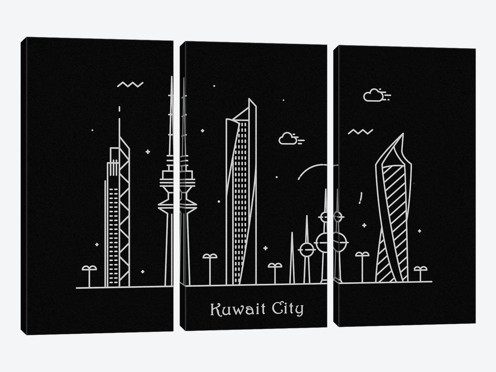 Kuwait by Ayse Deniz Akerman 3-piece Canvas Art Print