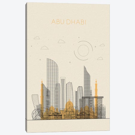 Abu Dhabi, Uae Cityscape Canvas Print #ADA870} by Ayse Deniz Akerman Canvas Art