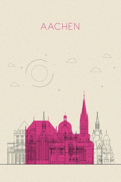 Aachen, Germany Cityscape by Ayse Deniz Akerman art print
