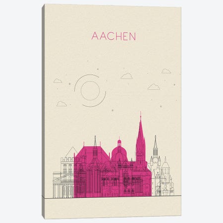 Aachen, Germany Cityscape Canvas Print #ADA871} by Ayse Deniz Akerman Canvas Wall Art