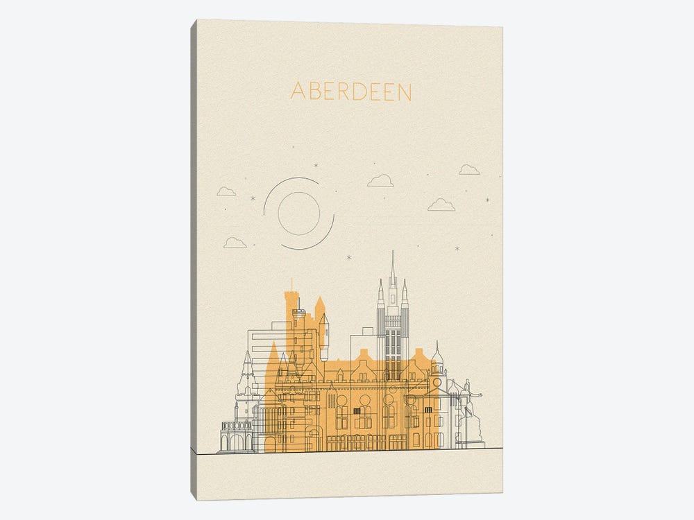 Aberdeen, United Kingdom Cityscape by Ayse Deniz Akerman 1-piece Canvas Wall Art