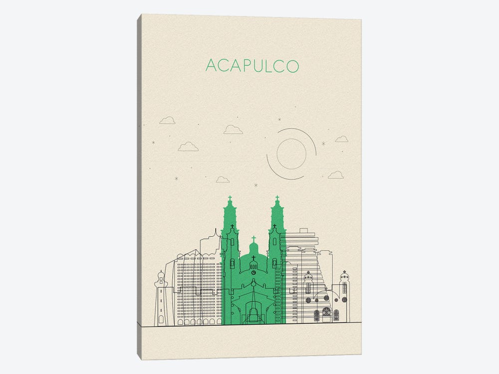 Acapulco, Mexico Cityscape by Ayse Deniz Akerman 1-piece Art Print