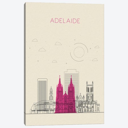Adelaide, Australia Cityscape Canvas Print #ADA875} by Ayse Deniz Akerman Art Print