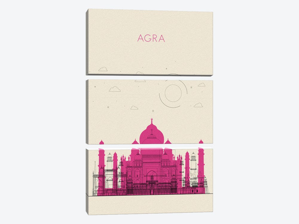 Agra, India Cityscape by Ayse Deniz Akerman 3-piece Art Print