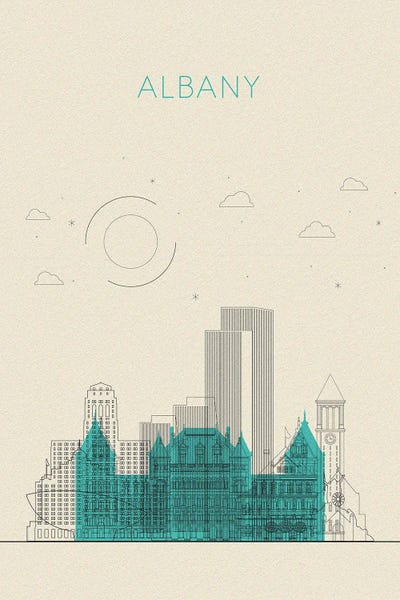 Albany, New York Cityscape by Ayse Deniz Akerman art print