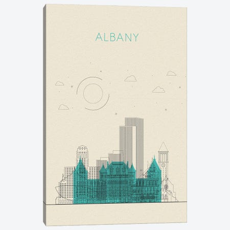 Albany, New York Cityscape Canvas Print #ADA877} by Ayse Deniz Akerman Canvas Print