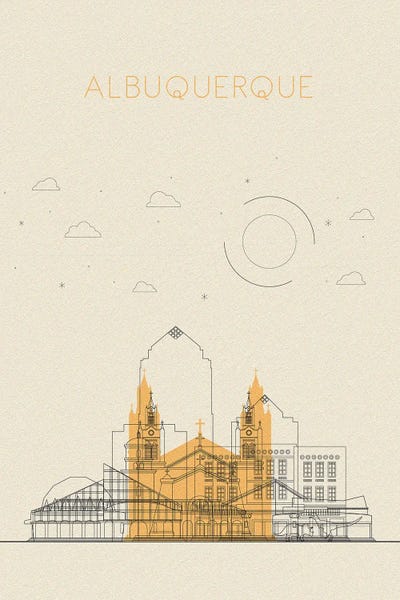 Albuquerque, New Mexico Cityscape by Ayse Deniz Akerman canvas print