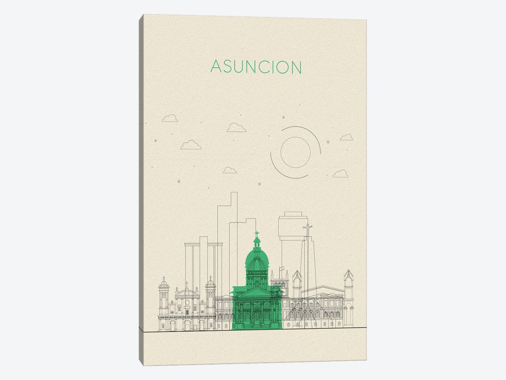 Asuncion, Paraguay Cityscape by Ayse Deniz Akerman 1-piece Art Print