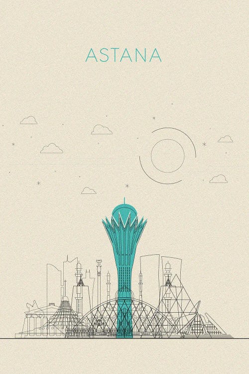 Astana, Kazakhstan Cityscape by Ayse Deniz Akerman wall art