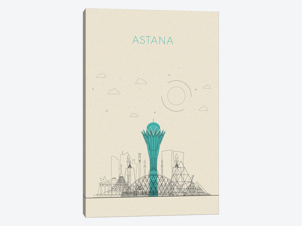 Astana, Kazakhstan Cityscape by Ayse Deniz Akerman 1-piece Canvas Print