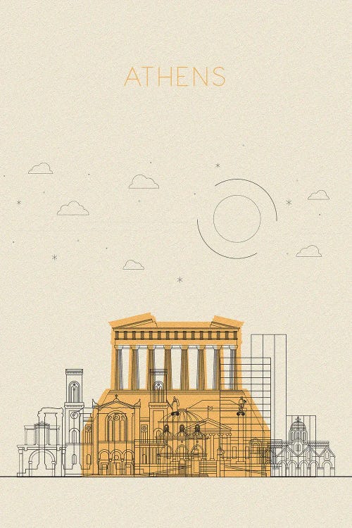 Athens, Greece Cityscape by Ayse Deniz Akerman wall art