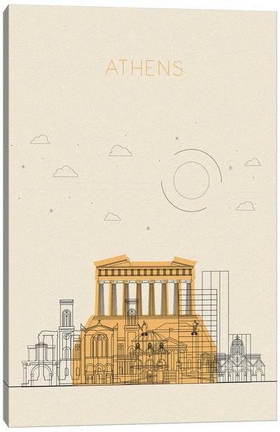 Athens, Greece Cityscape Canvas Art Print - The Acropolis