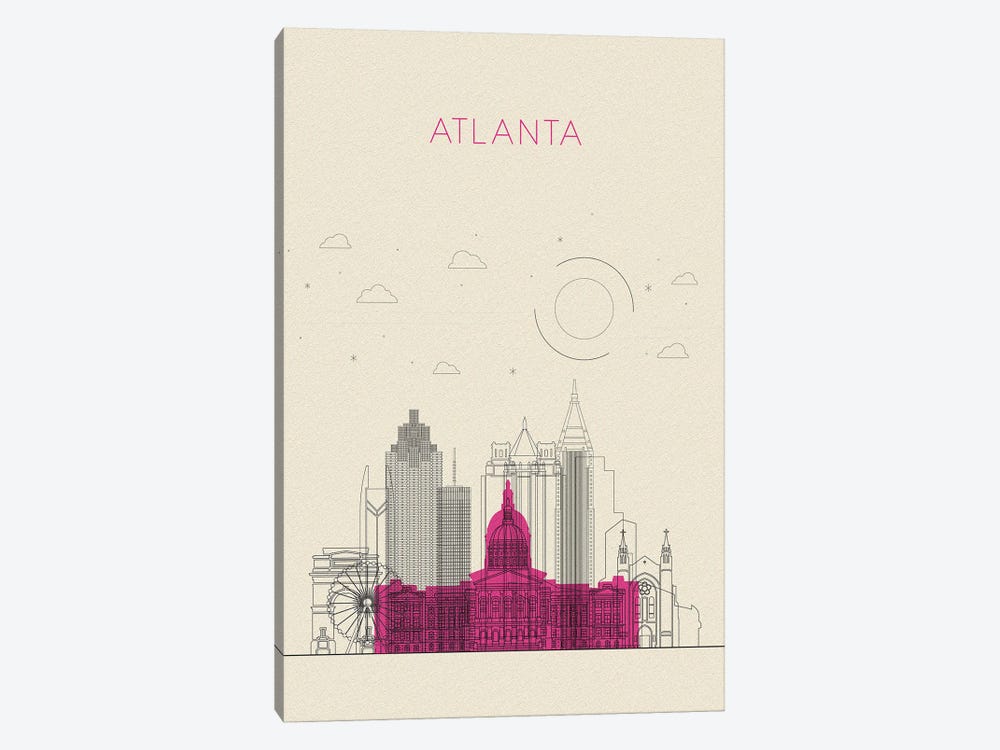 Atlanta, Georgia Cityscape by Ayse Deniz Akerman 1-piece Canvas Wall Art