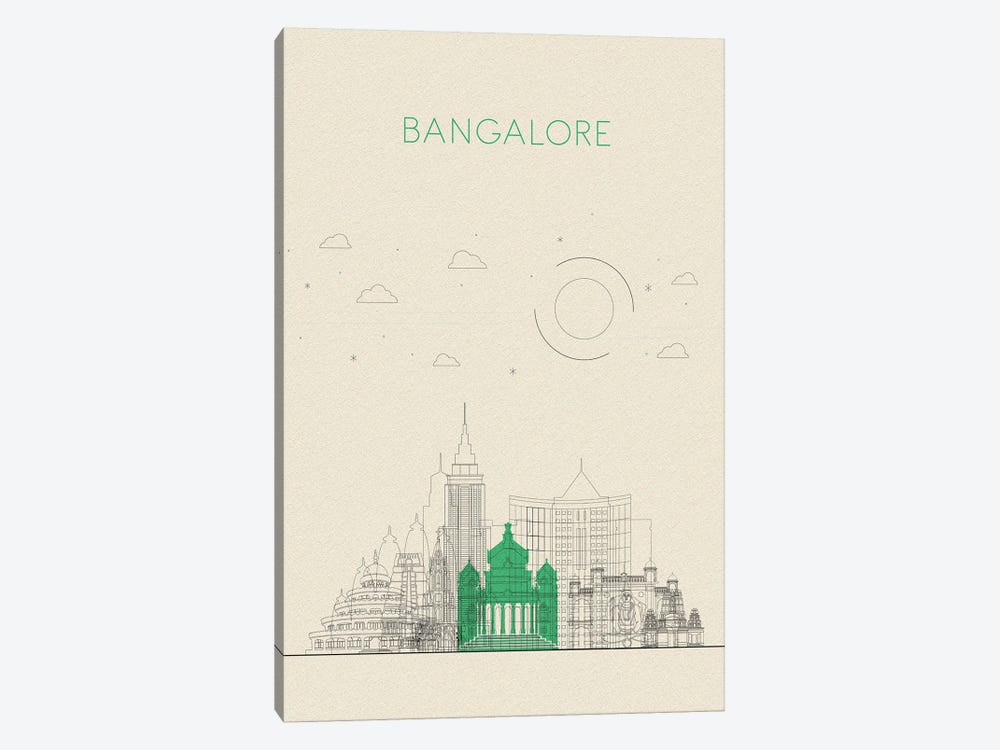 Bangalore, India Cityscape by Ayse Deniz Akerman 1-piece Art Print