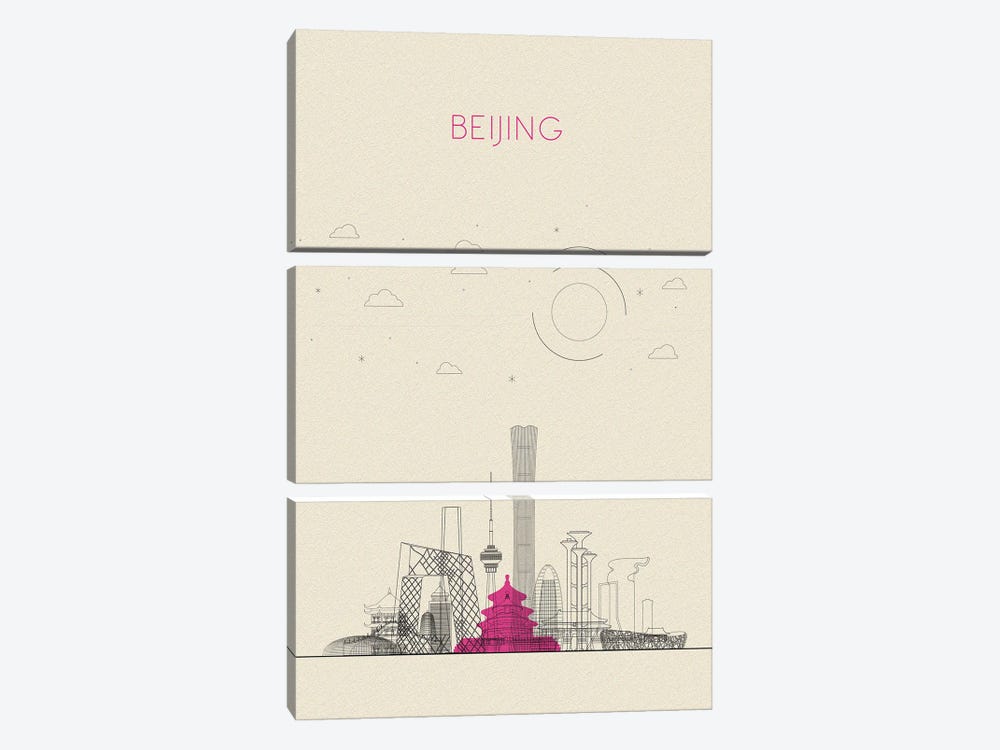 Beijing, China Cityscape by Ayse Deniz Akerman 3-piece Canvas Print
