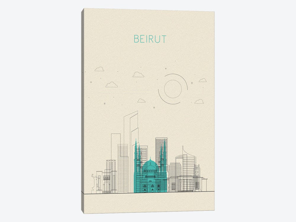 Beirut, Lebanon Cityscape by Ayse Deniz Akerman 1-piece Canvas Art