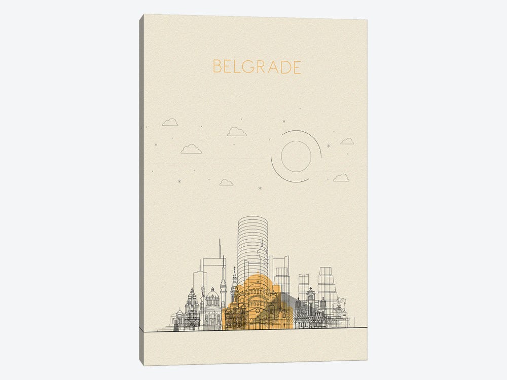 Belgrade, Serbia Cityscape by Ayse Deniz Akerman 1-piece Canvas Art