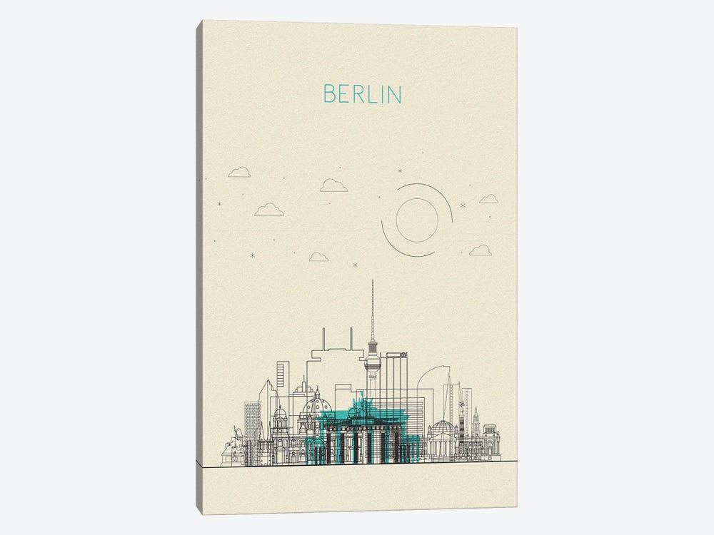 Berlin, Germany Cityscape by Ayse Deniz Akerman 1-piece Canvas Artwork