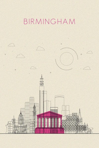Birmingham: Birmingham, United Kingdom Cityscape by Ayse Deniz Akerman