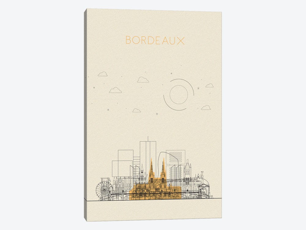 Bordeaux, France Cityscape by Ayse Deniz Akerman 1-piece Art Print