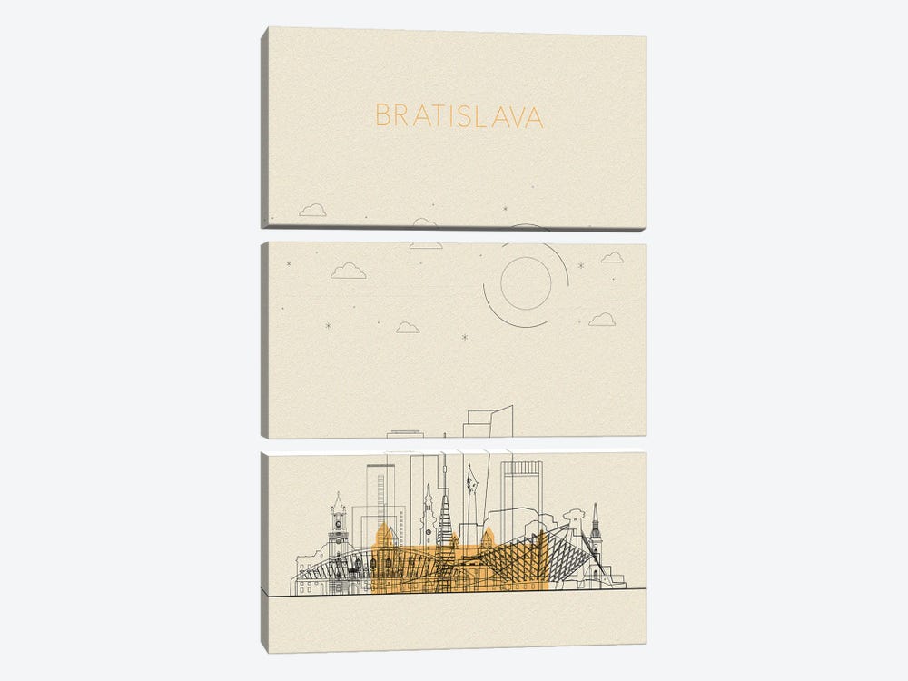 Bratislava, Slovakia Cityscape by Ayse Deniz Akerman 3-piece Art Print
