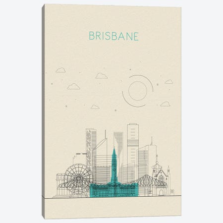Brisbane, Australia Cityscape Canvas Print #ADA922} by Ayse Deniz Akerman Canvas Art
