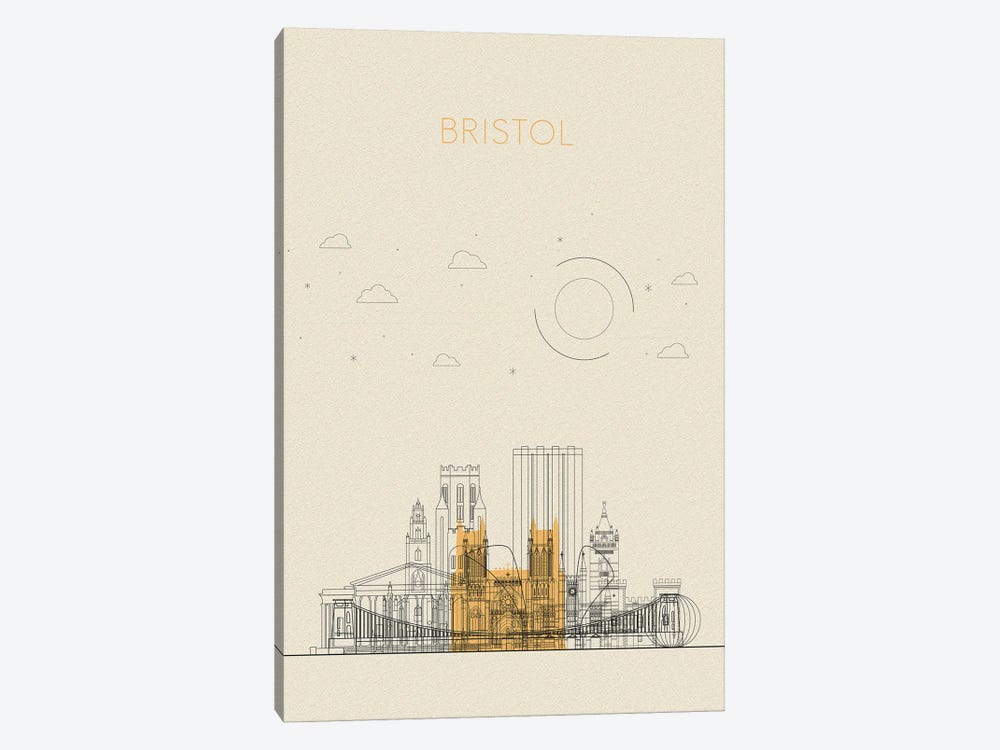 Bristol, United Kingdom Cityscape by Ayse Deniz Akerman 1-piece Canvas Art