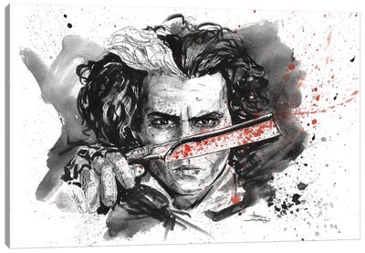 Sweeney Todd Canvas Art Print - Movie & Television Character Art