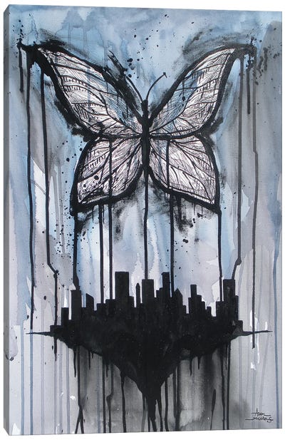 Butterfly City Canvas Art Print