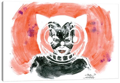 Catwoman Window Canvas Art Print - Adam Michaels