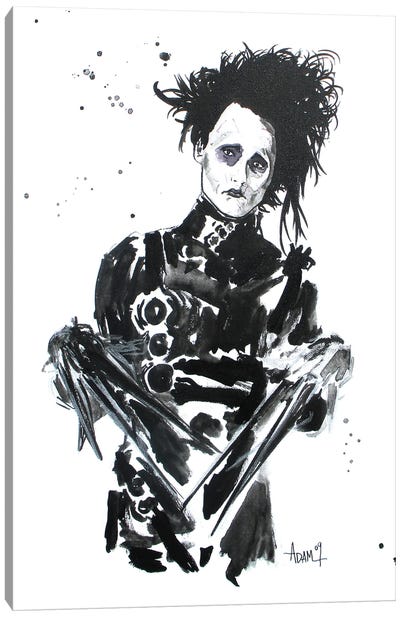 Ed Scissorhands Canvas Art Print - Johnny Depp