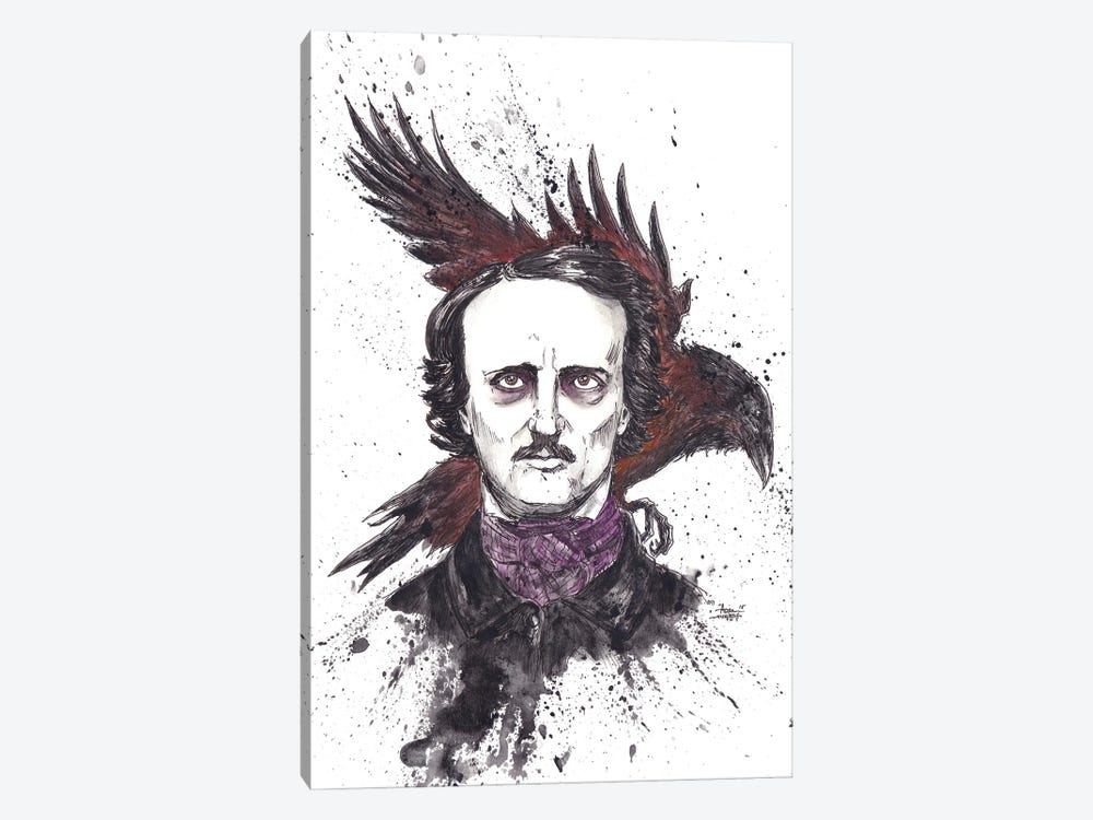 Edgar Allen Poe by Adam Michaels 1-piece Canvas Artwork