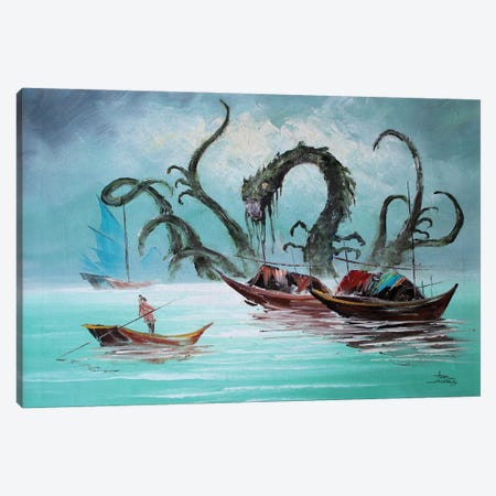 First Sea Landscape Monster Canvas Print #ADC42} by Adam Michaels Art Print