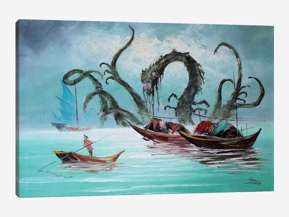 First Sea Landscape Monster by Adam Michaels 1-piece Canvas Art